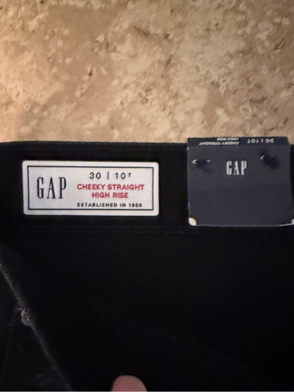 GAP Black CheekyStraight Leg Distressed Jeans size 30/10 Tall - Picture 7 of 12